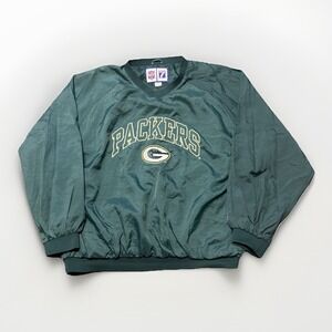 Vtg‎ Green Bay Packers Jacket Size XL Lined Windbreaker Pullover NFL Logo 7